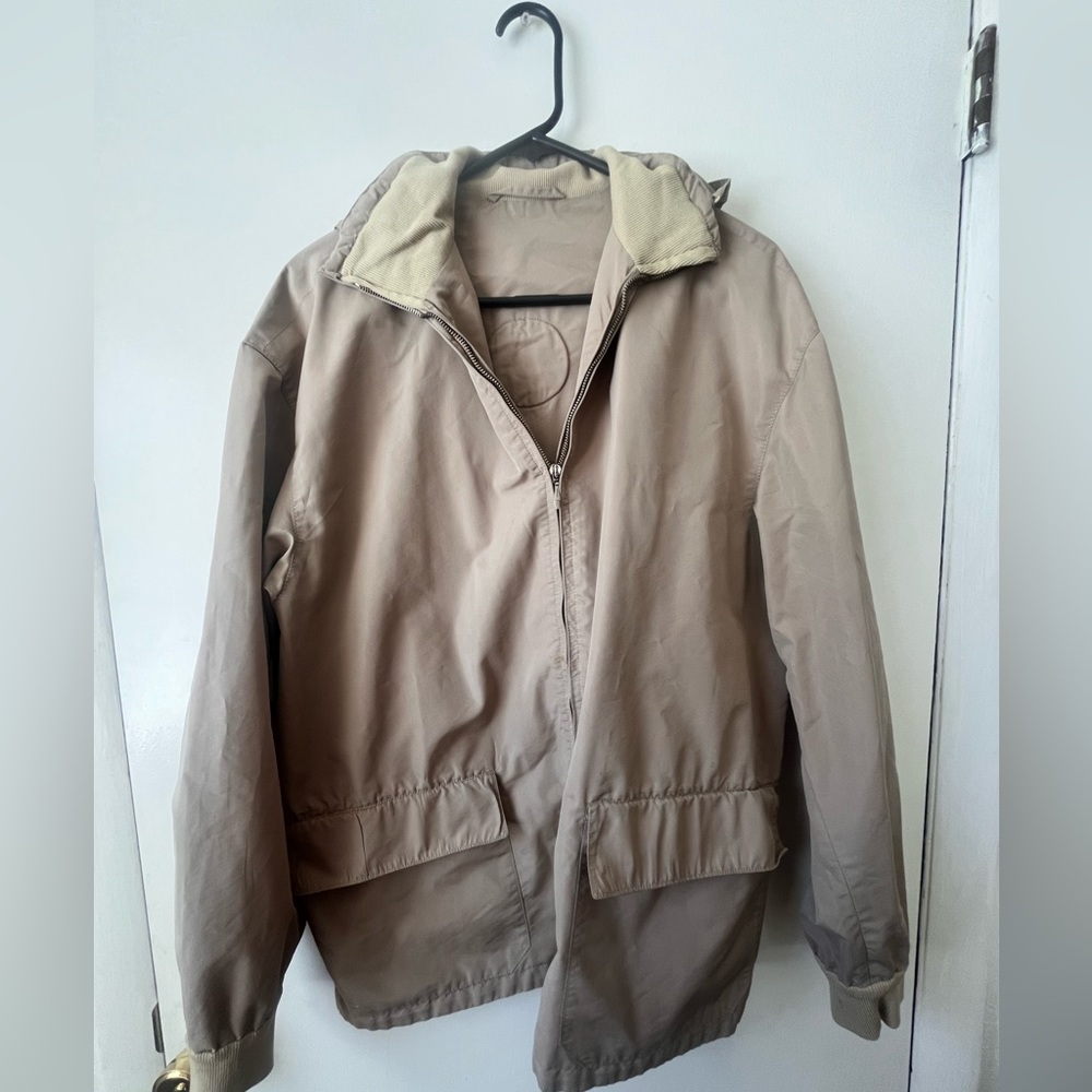 Bergmann Mochen Vintage Men’s 23% Wool Coat Tan with Embroidered Patches